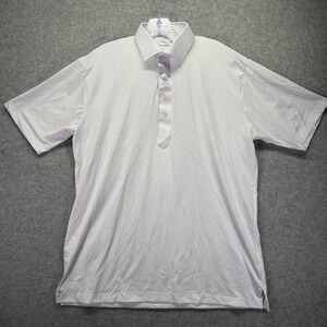 Collars & Co Dress Collar Polo Shirt Mens L White Featherweight Relaxed Stretch